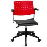 恩荣 活动轮塑料休闲椅（气压式）<红色>