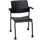 恩荣 活动轮塑料休闲椅<黑色>