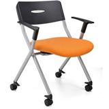 恩荣 活动轮布面休闲椅<橙色>