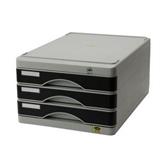 益而高 文件柜 带锁 三层<灰色>